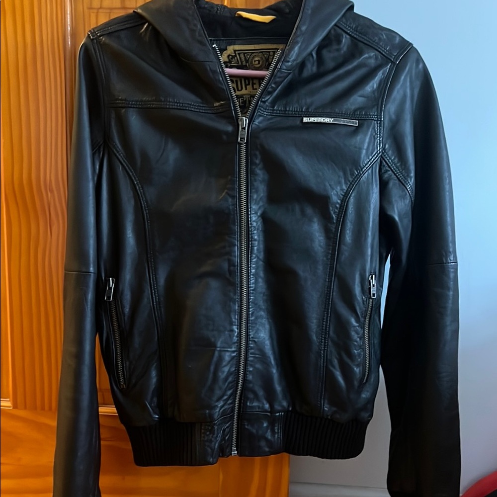 Superdry Black Leather Jacket